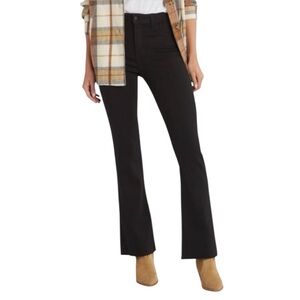 Just USA Bootcut Jeans Black Denim High Rise Raw Hem Stretch Casual Size 31/12